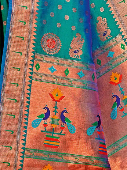 Green Silk Brocade Saree | EZB SI04 BWKVT1006