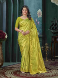 Yellow And Green Kanjivaram Saree - EZBER