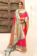 Tomato Red Paithani Saree - EZBER