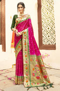 Magenta Pink Paithani Saree - EZBER