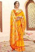 Turmeric Yellow Paithani Saree - EZBER