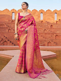 Purple Soft Silk Festive Wear Saree With Blouse Piece - EZBER