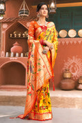 Canary Yellow Paithani Saree - EZBER
