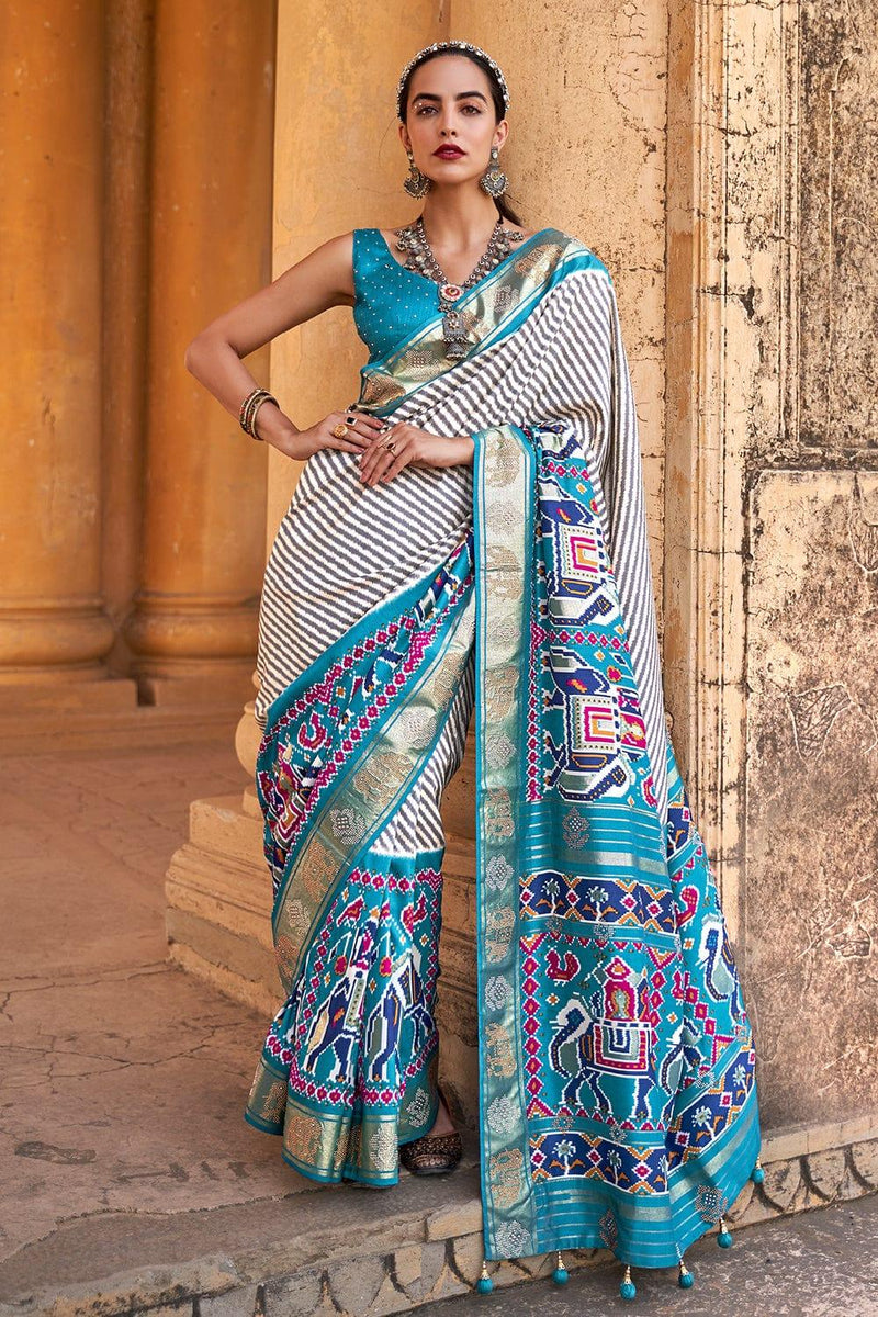 Blue Patola Saree - EZBER