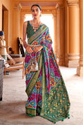 Cerulean Blue Patola Saree - EZBER
