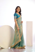 Satin Silk Lace Border With Embroidered Blouse Piece - EZBER