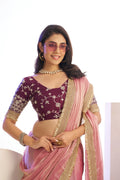 Satin Silk Lace Border With Embroidered Blouse Piece - EZBER
