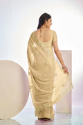 Tissue Embroidered Work Saree With Embroidered Blouse Piece - EZBER
