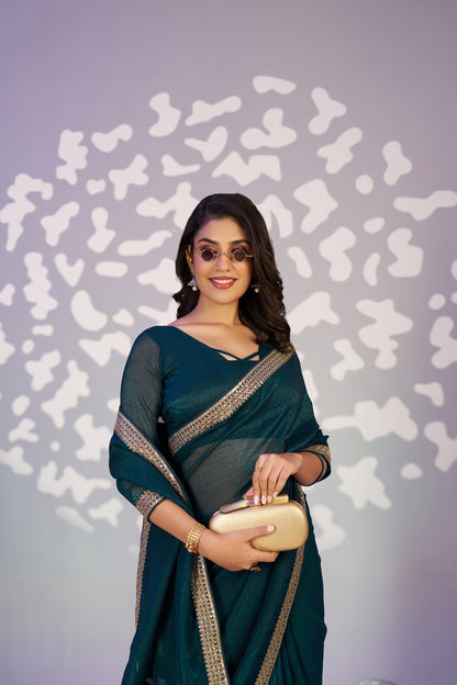 Ready To Wear Crunchi Embroidered Lace Border With Embroidered Blouse Piece