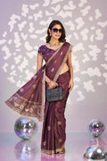 Ready To Wear Fancy Crepe Embroidered Saree With Embroidered Blouse Piece - EZBER
