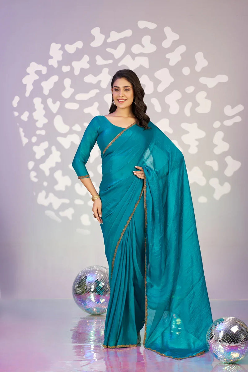 Ready To Wear Mastani Embroidered Lace Border With Blouse Piece - EZBER