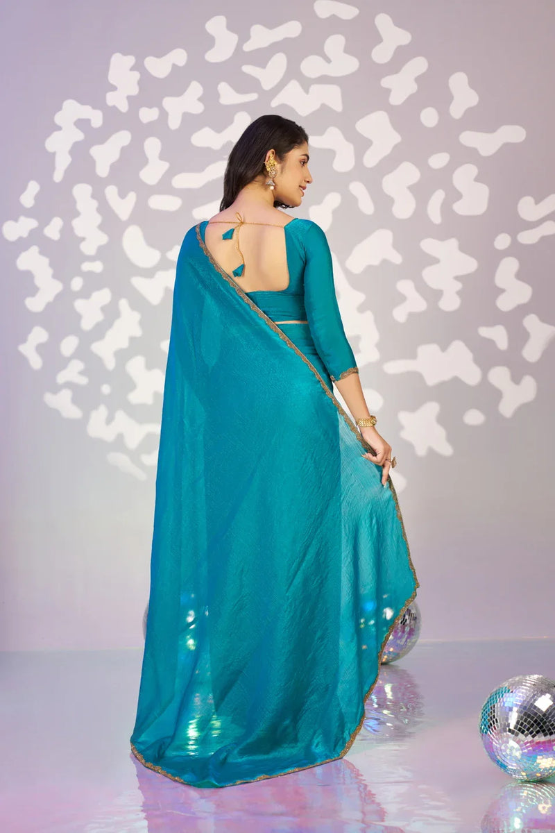 Ready To Wear Mastani Embroidered Lace Border With Blouse Piece - EZBER