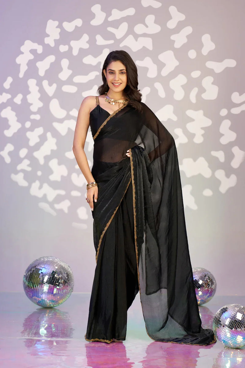 Ready To Wear Mastani Embroidered Lace Border With Blouse Piece - EZBER