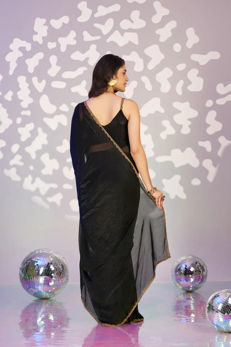 Ready To Wear Mastani Embroidered Lace Border With Blouse Piece - EZBER