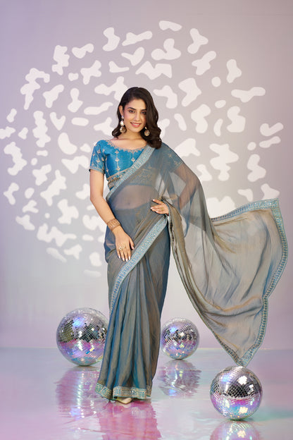 Ready To Wear Mos Embroidered Lace Border With Embroidered Work Blouse Piece