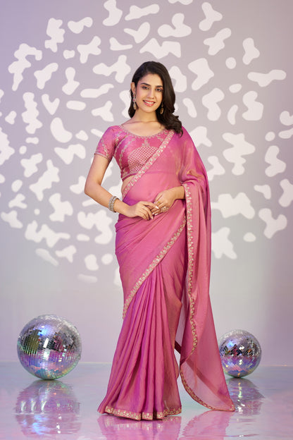 Ready To Wear Mos Embroidered Lace Border With Embroidered Work Blouse Piece