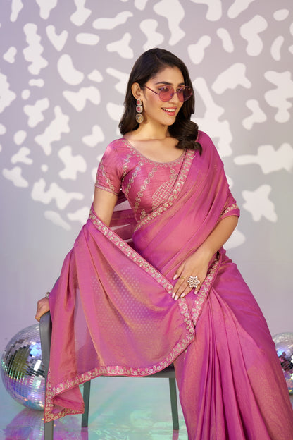 Ready To Wear Mos Embroidered Lace Border With Embroidered Work Blouse Piece