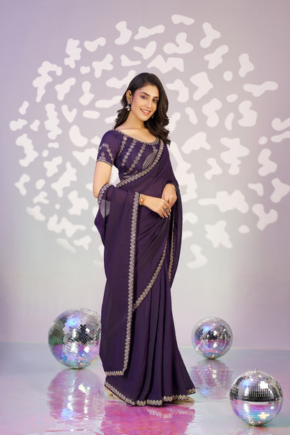 Ready To Wear Mos Embroidered Lace Border With Embroidered Work Blouse Piece