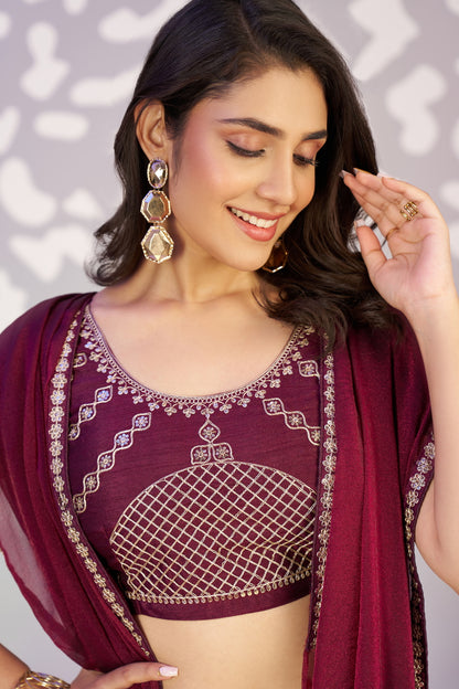 Ready To Wear Mos Embroidered Lace Border With Embroidered Work Blouse Piece