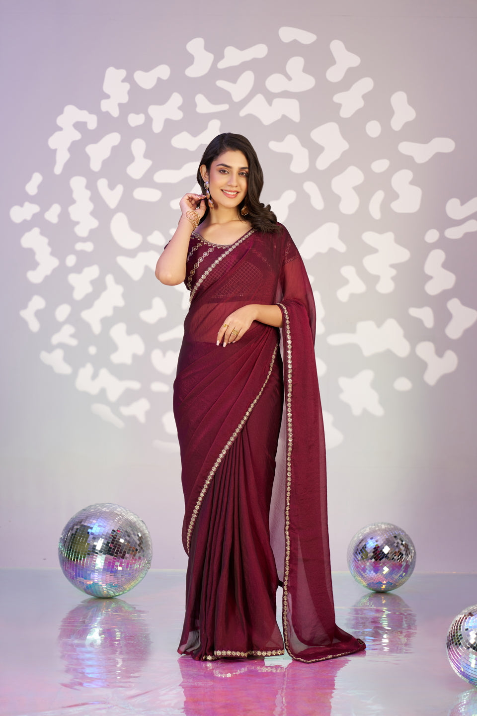 Ready To Wear Mos Embroidered Lace Border With Embroidered Work Blouse Piece