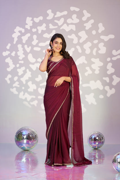 Ready To Wear Mos Embroidered Lace Border With Embroidered Work Blouse Piece