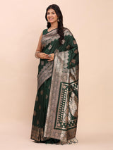 Green Banarasi Silk Brocade Saree | EZB SI04 ASBNR 1002