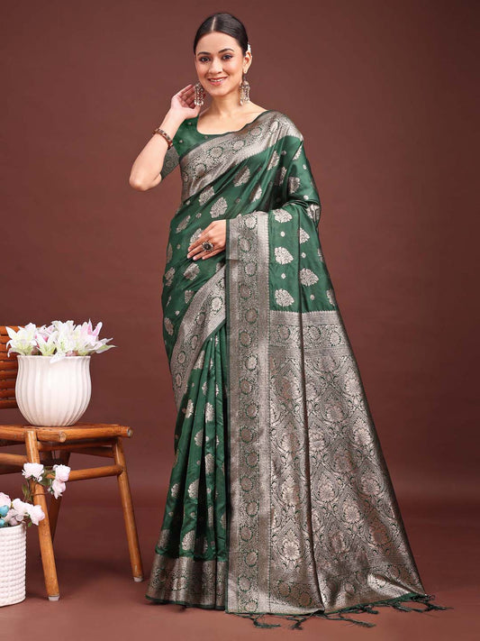 banarasi-silk-dark-green-brocade-saree-ezb-si04-asbns1002