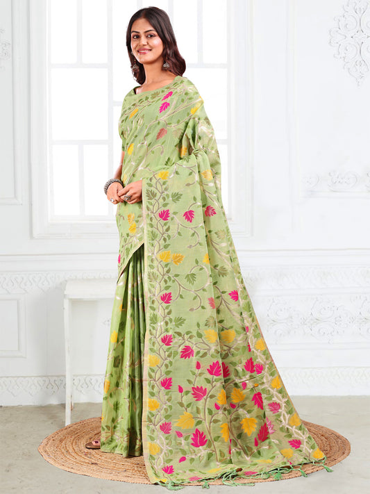 linen-cotton-light-green-brocade-saree-ezb-si04-asgul1002