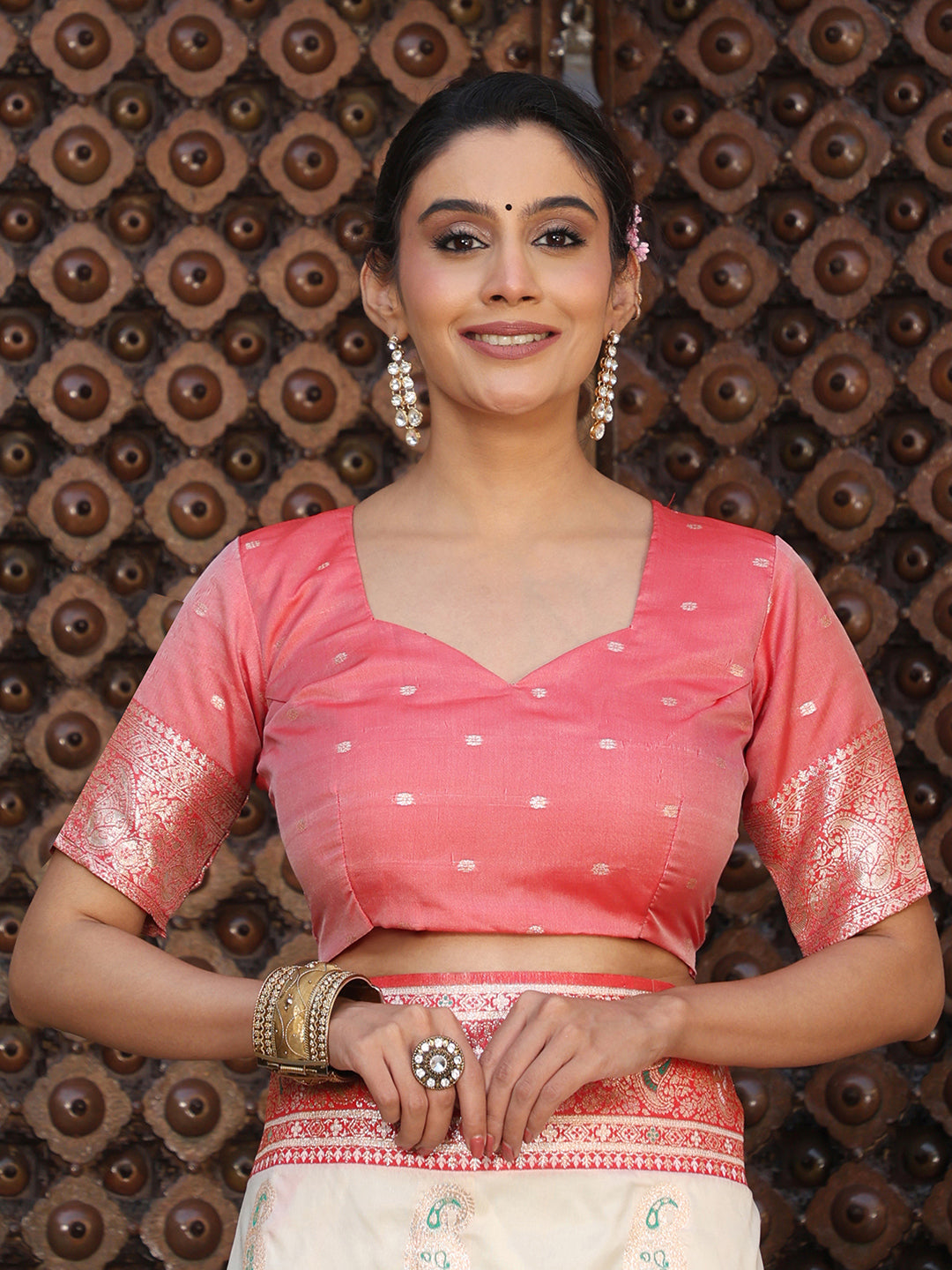 White Silk Saree with Blouse Piece | EZBER