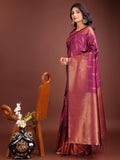 Purple Banarasi Silk Brocade Saree | EZB SI04 ASPAL2002