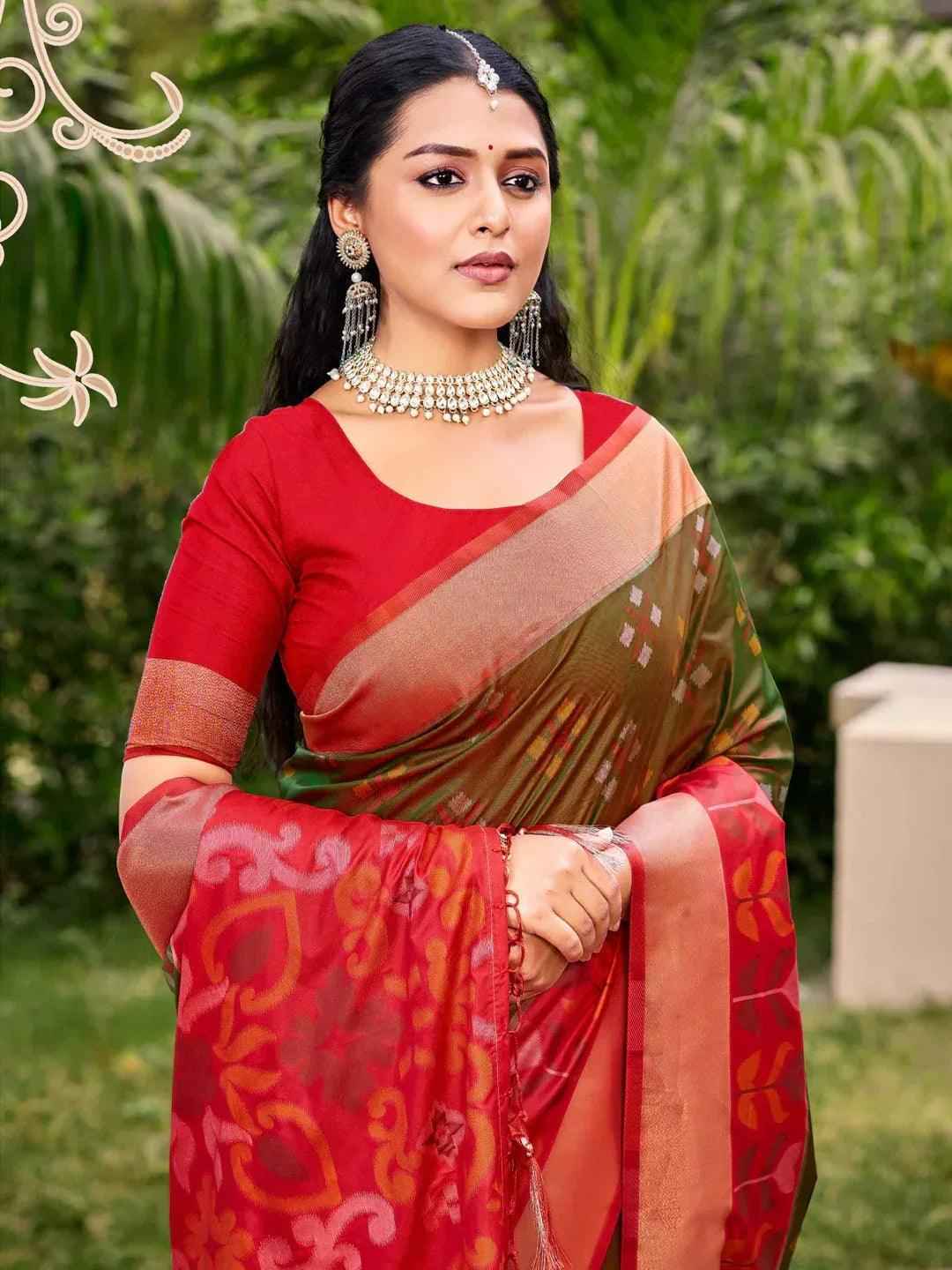 Brown Silk Brocade Saree | EZB SI04 ASPOC2006