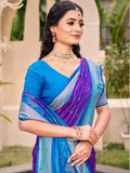 Violet POORVIKA SILK VOL 2 Pochampalli Silk Saree with Blouse Piece - EZBER