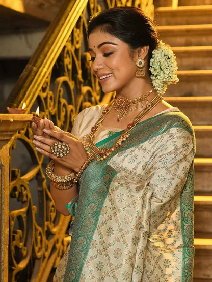 Sea Green Banarasi Silk Brocade Saree | EZB SI04 ASRAJ1004