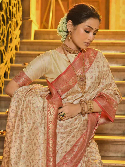Red Banarasi Silk Brocade Saree | EZB SI04 ASRAJ1005