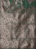 Banarasi Silk Dark Green Brocade Saree With Blouse Piece
