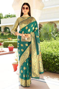 Spanish Green Banarasi Saree - EZBER