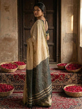 Beige Cotton Handloom Saree | EZB SI04 SUVAR2006