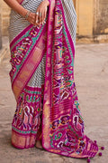 Berry Purple Patola Saree - EZBER