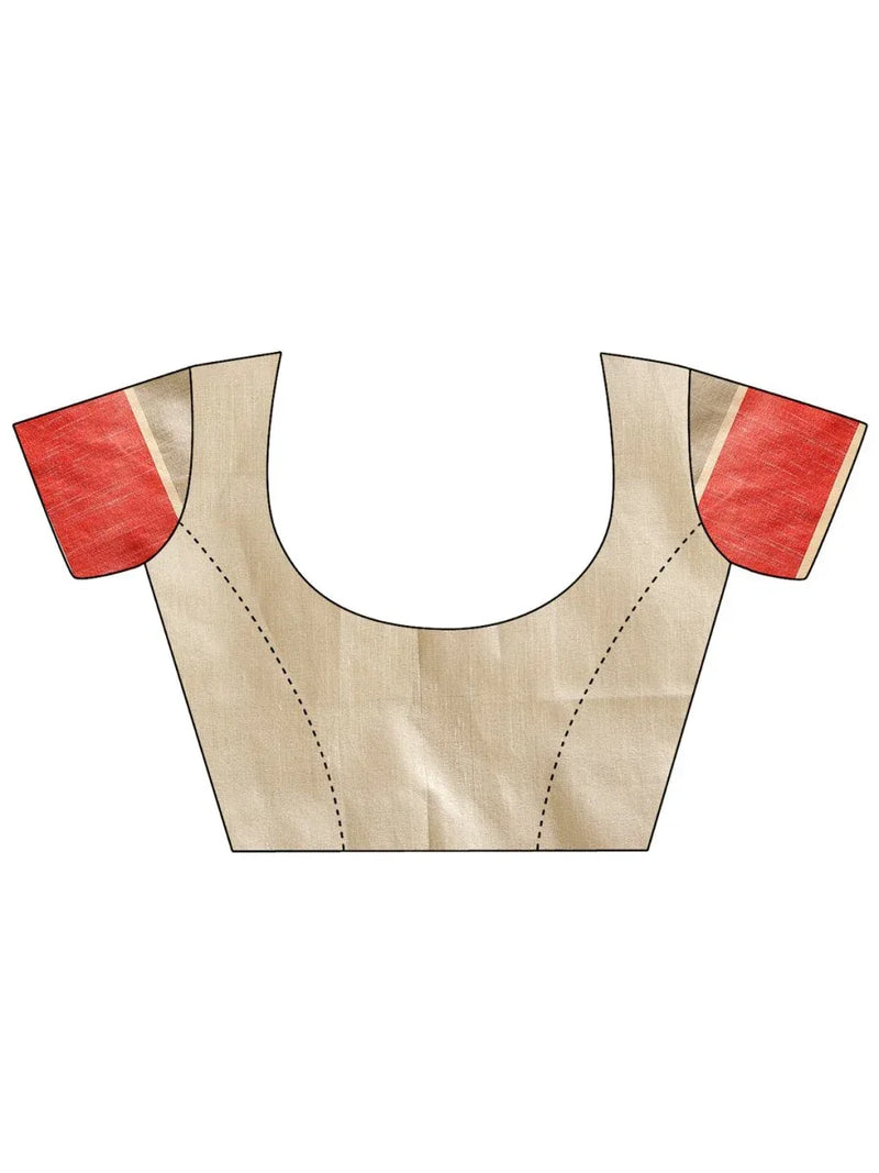 Black Cotton Saree With Blouse Piece - EZBER