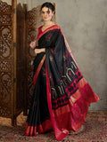 Black Semi Modal Saree | EZB GF02 LUX 20005 - EZBER