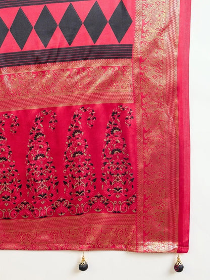 Black Semi Modal Saree | EZB GF02 LUX 20005 - EZBER