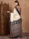Black Semi Modal Saree | EZB GF02 LUX 21001 - EZBER
