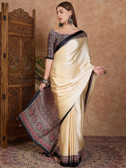 Black Semi Modal Saree | EZB GF02 LUX 21001 - EZBER