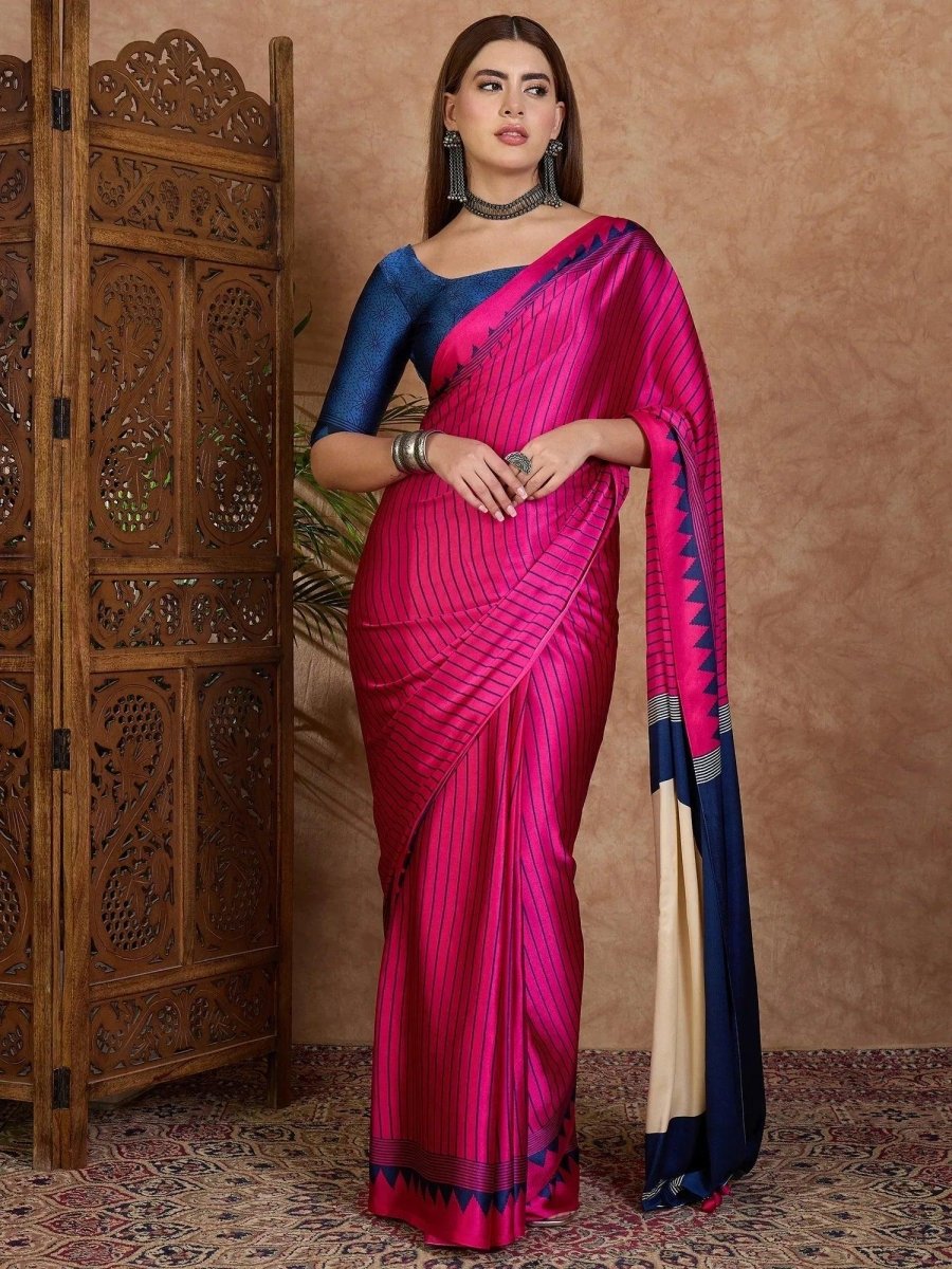 Black Semi Modal Saree | EZB GF02 LUX 25006 - EZBER