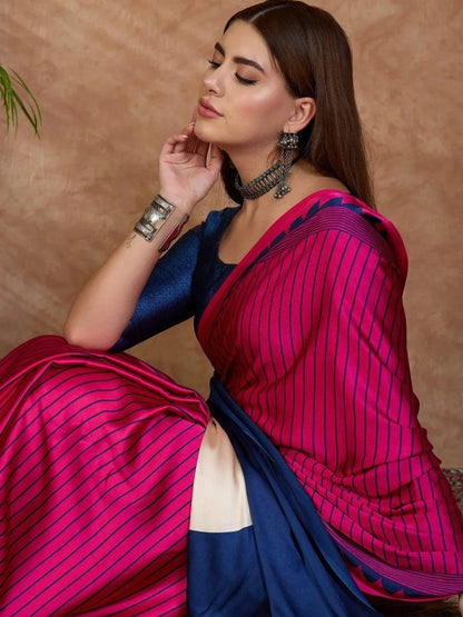 Black Semi Modal Saree | EZB GF02 LUX 25006 - EZBER