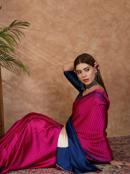 Black Semi Modal Saree | EZB GF02 LUX 25006 - EZBER
