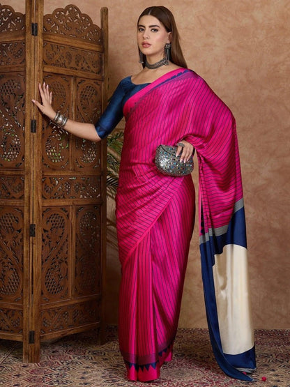 Black Semi Modal Saree | EZB GF02 LUX 25006 - EZBER