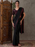 Black Semi Modal Saree | EZB GF02 LUX 7005 - EZBER