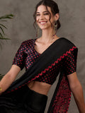 Black Semi Modal Saree | EZB GF02 LUX 7005