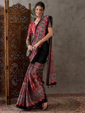 Black Semi Modal Saree With Blouse Piece - EZBER